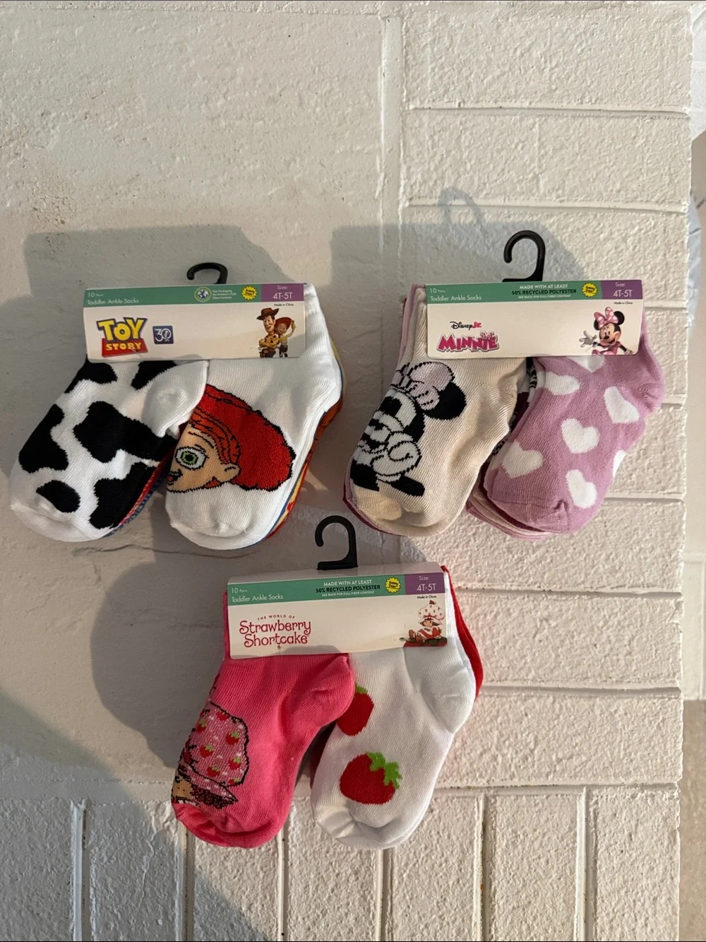 Toy Story, Disney Minnie & Strawberry Shortcake Kids Sock Sets - Multi Color